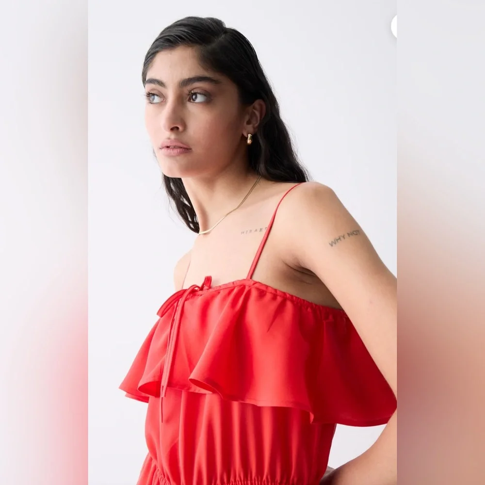 Deluc Red Ruffle Jumpsuit - Picture 6 of 8